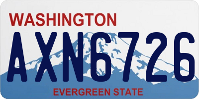 WA license plate AXN6726