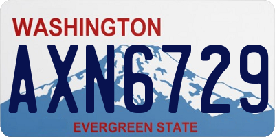 WA license plate AXN6729