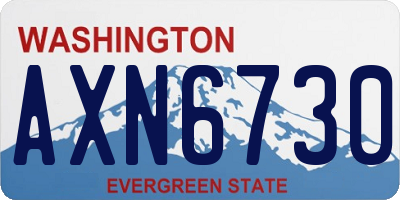 WA license plate AXN6730