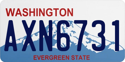 WA license plate AXN6731