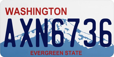 WA license plate AXN6736