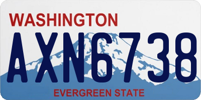 WA license plate AXN6738