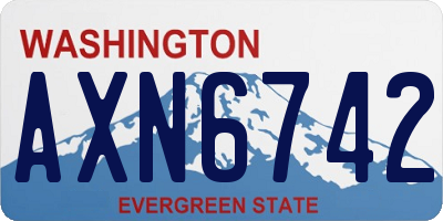 WA license plate AXN6742