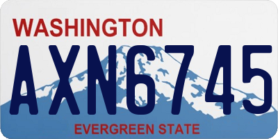 WA license plate AXN6745
