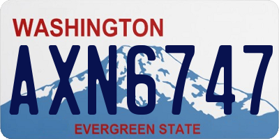 WA license plate AXN6747