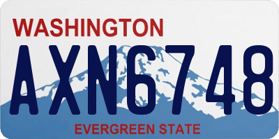 WA license plate AXN6748