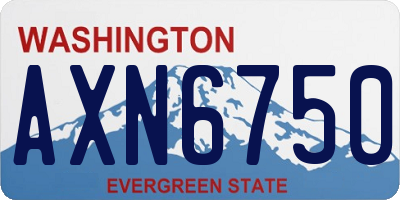WA license plate AXN6750