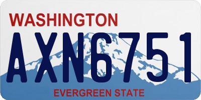 WA license plate AXN6751