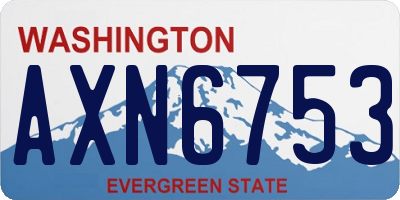 WA license plate AXN6753
