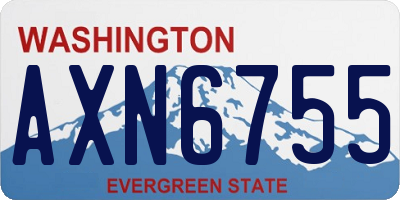 WA license plate AXN6755