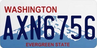 WA license plate AXN6756