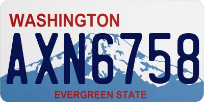 WA license plate AXN6758