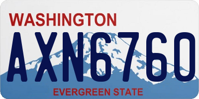 WA license plate AXN6760