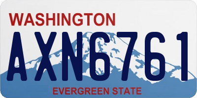 WA license plate AXN6761