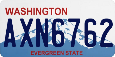 WA license plate AXN6762
