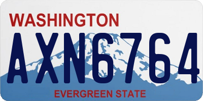 WA license plate AXN6764