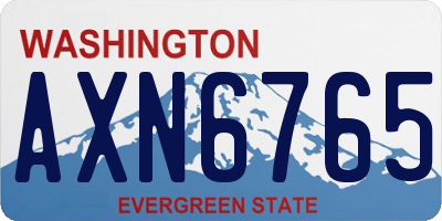 WA license plate AXN6765