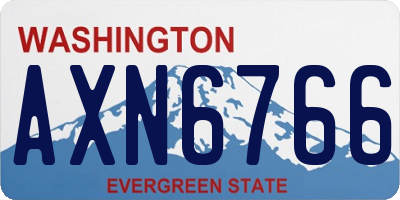 WA license plate AXN6766
