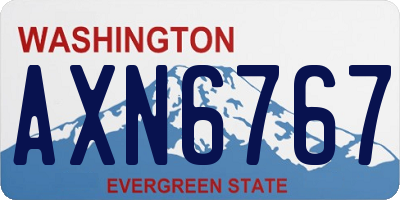 WA license plate AXN6767