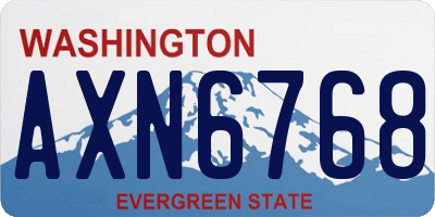 WA license plate AXN6768