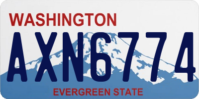 WA license plate AXN6774
