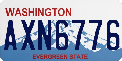 WA license plate AXN6776