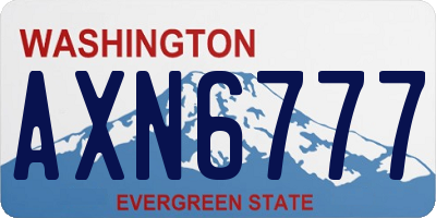 WA license plate AXN6777