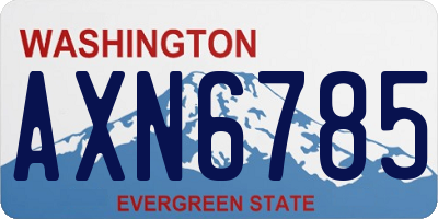 WA license plate AXN6785