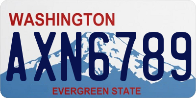 WA license plate AXN6789