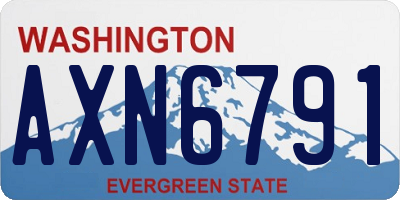 WA license plate AXN6791