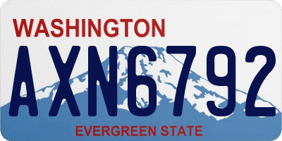 WA license plate AXN6792