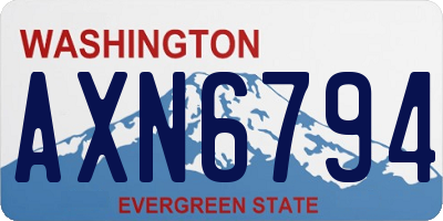 WA license plate AXN6794