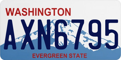 WA license plate AXN6795