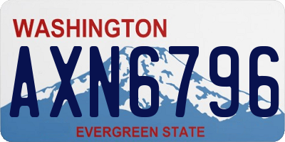 WA license plate AXN6796