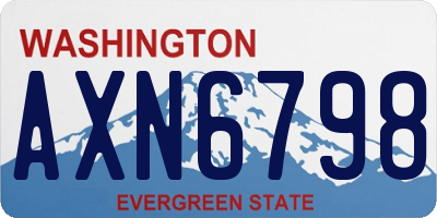 WA license plate AXN6798