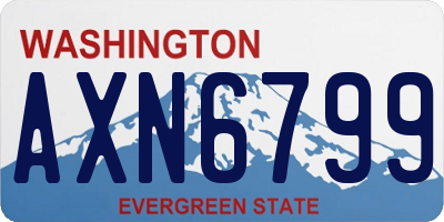 WA license plate AXN6799