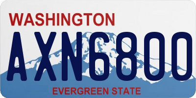 WA license plate AXN6800