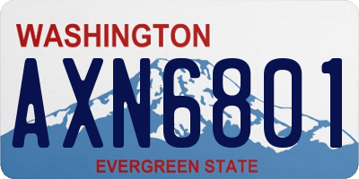 WA license plate AXN6801