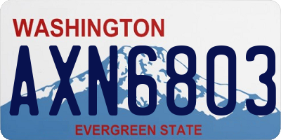 WA license plate AXN6803