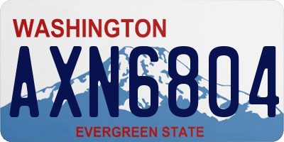 WA license plate AXN6804