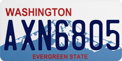 WA license plate AXN6805