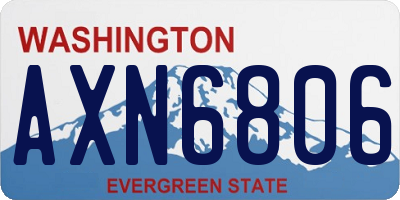 WA license plate AXN6806