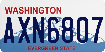 WA license plate AXN6807