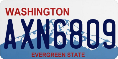 WA license plate AXN6809