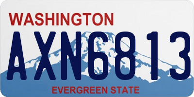 WA license plate AXN6813