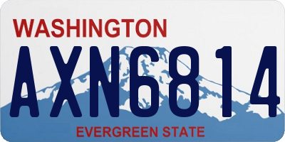 WA license plate AXN6814