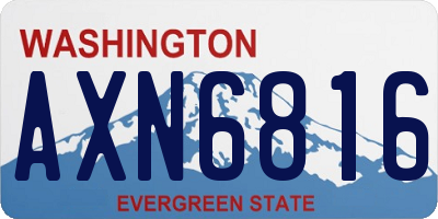 WA license plate AXN6816