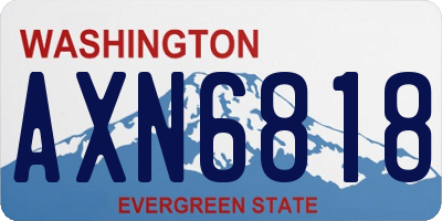 WA license plate AXN6818