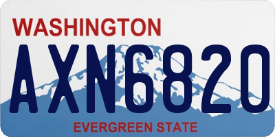 WA license plate AXN6820