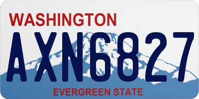 WA license plate AXN6827